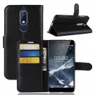 Lommebok deksel for Nokia 5.1 (2018) svart thumbnail