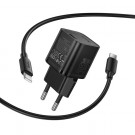 Hoco Vegglader & Kabel USB-C hurtiglader 35W - Svart thumbnail