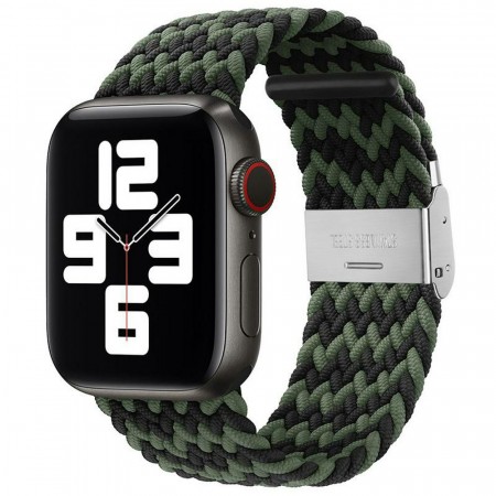 Klokkereim Nylon for Apple Watch Serie 1/2/3/4/5/6/SE/7/8/9 41/40/38 mm - Grønn/svart