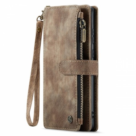 CaseMe multifunksjonell Lommebok deksel Samsung Galaxy S25+ Plus 5G brun