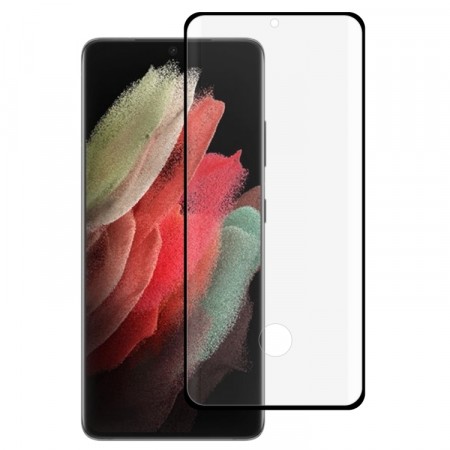 Herdet glass skjermbeskytter heldekkende Samsung Galaxy S22 Ultra 5G svart kant