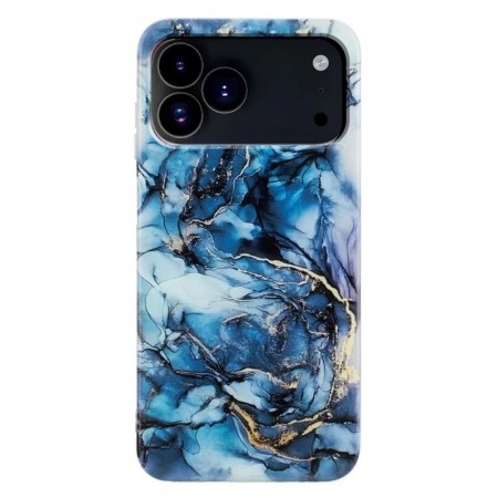 Fashion Deksel for iPhone 18 Pro Max - blå Marmor