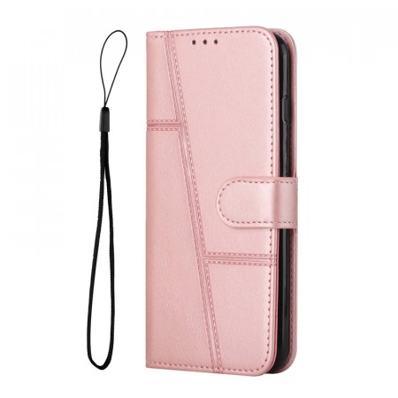 Lommebok deksel Stitching for Samsung Galaxy A27 5G Roségull
