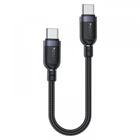 Yesido USB-C til USB-C kabel 60W, 0,3 meter - Svart