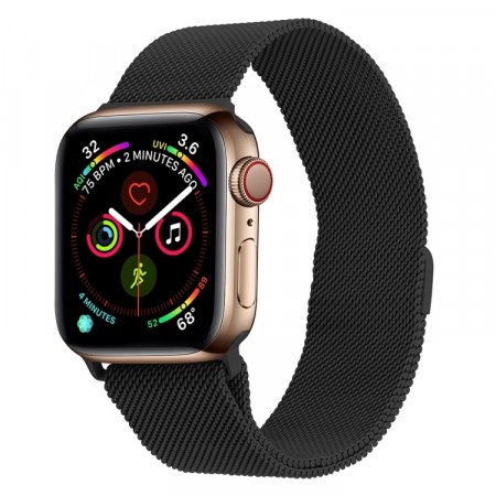 Klokkereim stål Milanese Apple Watch 42/44/45/49mm - Svart