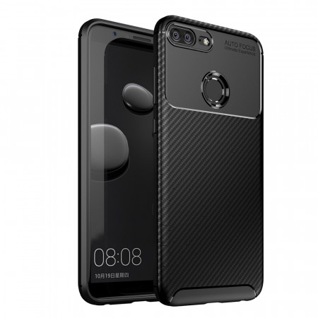 Beetle TPU Carbon Fiber Deksel P Smart (2019)/Honor 10 Lite svart