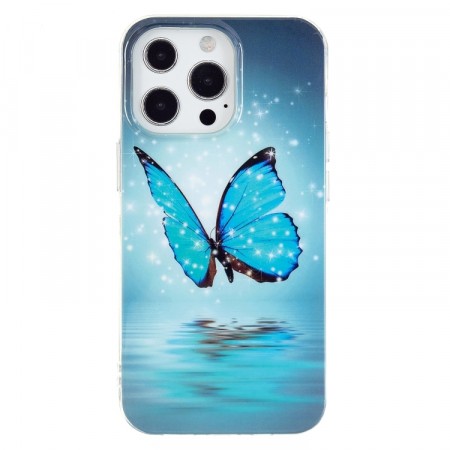 Fashion TPU Deksel for iPhone 15 Pro - Blue Butterfly