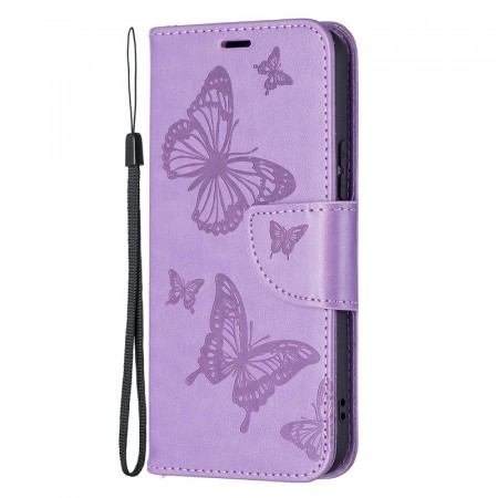 Lommebok deksel til Samsung Galaxy S22+ plus 5G - Lilla Butterfly