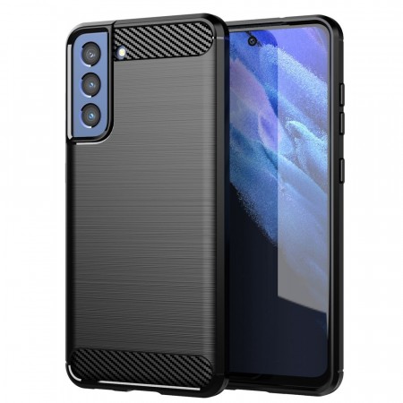 Tech-Flex TPU Deksel Carbon for Samsung Galaxy S21 FE 5G svart