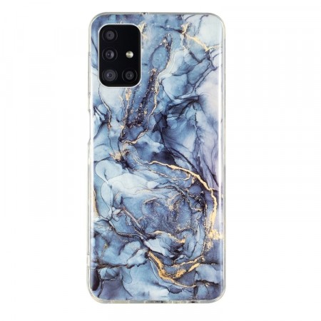 Fashion TPU Deksel for Samsung Galaxy A51 - Blå Marmor