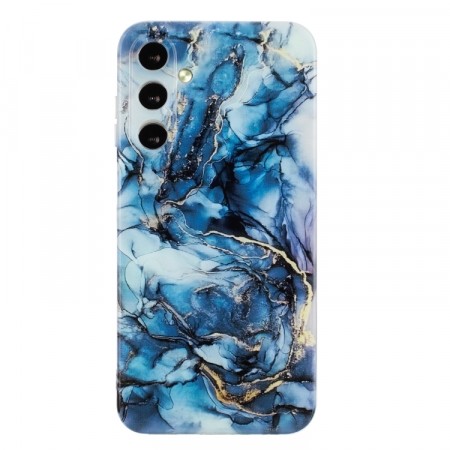 Fashion TPU Deksel for Samsung Galaxy S24+ Plus 5G - Blå Marmor