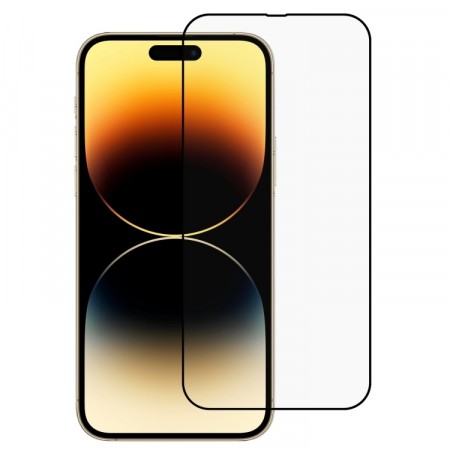 Herdet Glass skjermbeskytter heldekkende iPhone 14 Pro svart kant