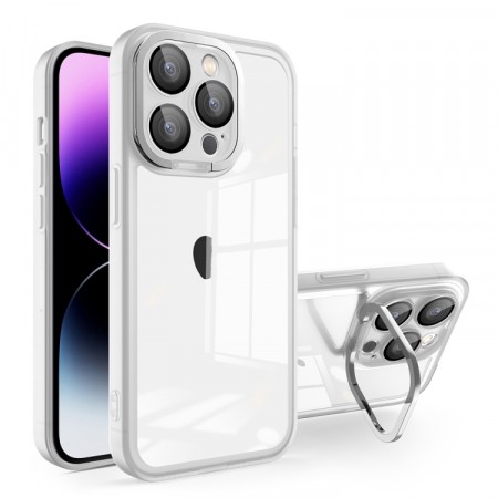 Tech-Flex Deksel med Kickstand for iPhone 15 Pro Max MagSafe sølv