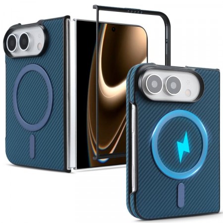 Tech-Flex karbonfiber deksel MagSafe iPhone Duo - Blå