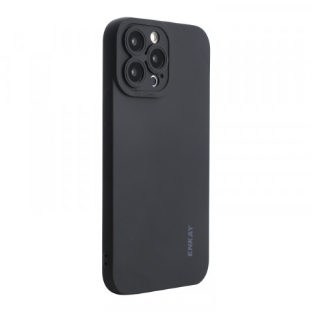 ENKAY Liquid Silikon deksel iPhone 15 Pro Svart