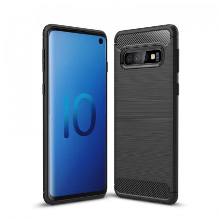 Tech-Flex TPU Deksel Carbon for Galaxy S10 svart