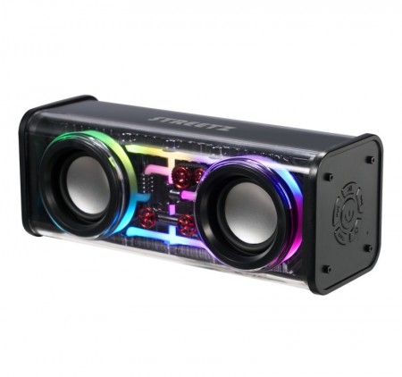 STREETZ Gjennomsiktig bluetooth høyttaler med TWS og LED lyseffekter