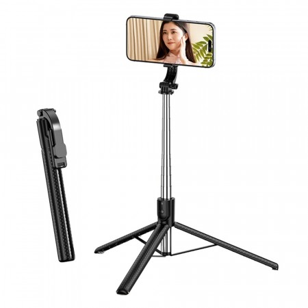 Bluetooth Selfiestang med stabilisering og fjernkontroll 1,7 m - Svart