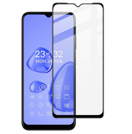 IMAK Herdet Glass skjermbeskytter Samsung Galaxy A03s/A02s svart kant