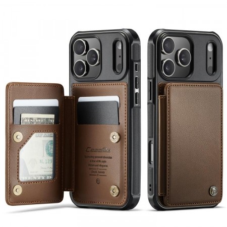 CaseMe Deksel med kortlomme iPhone 18 Pro Max Brun