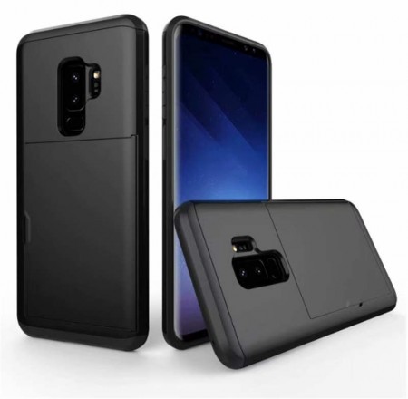Hybrid TPU + PC Deksel plass til kort Samsung Galaxy S9 Plus svart