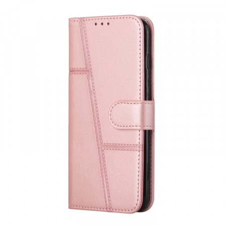 Lommebok deksel Stitching for Samsung Galaxy A57 5G Roségull