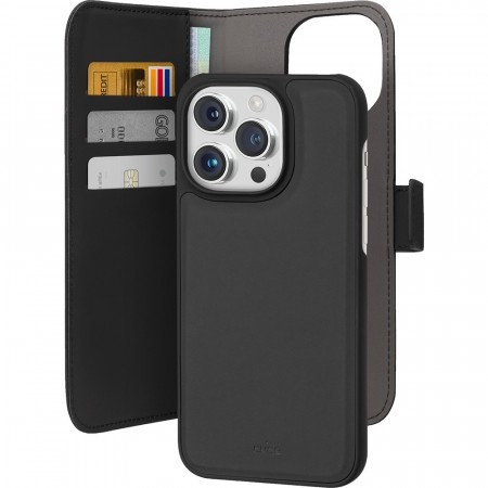 Puro 2-i-1 Magnetisk Lommebok-deksel iPhone 15 Pro Max svart