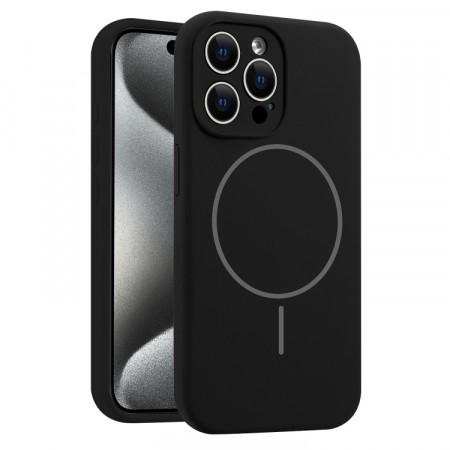 Tech-Flex silikon Deksel for iPhone 15 Pro MagSafe svart