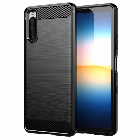 Tech-Flex TPU Deksel Carbon for Sony Xperia 10 III svart