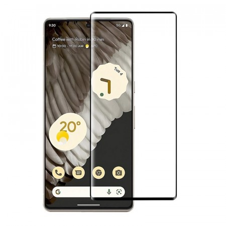 Herdet glass 3D skjermbeskytter Google Pixel 7 Pro 5G svart kant