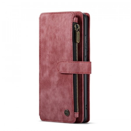 CaseMe retro multifunksjonell Lommebok deksel Samsung Galaxy S21 FE 5G rød