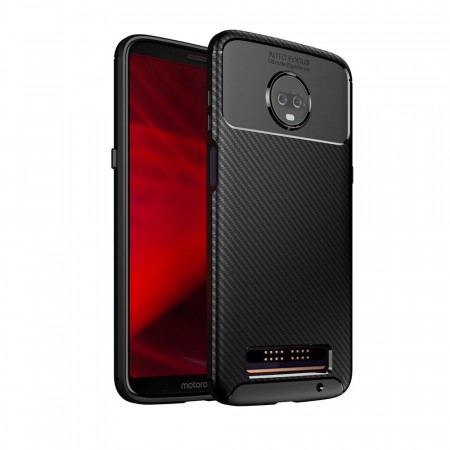 Beetle TPU Carbon Fiber Deksel til Motorola Moto Z3 Play svart
