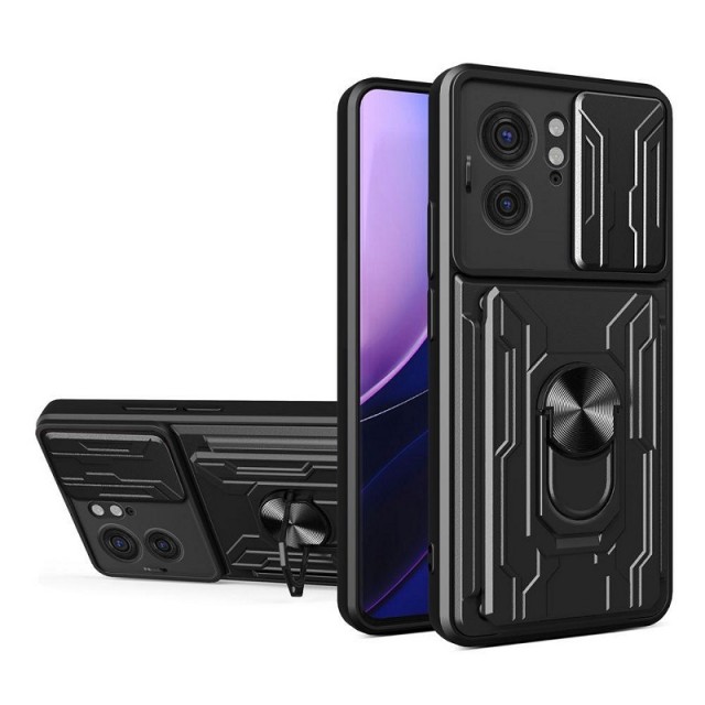 Tech-Flex TPU + PC Deksel med Ring Grep Motorola Edge 40 5G svart
