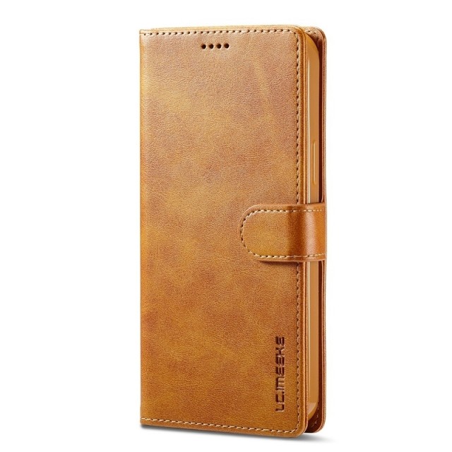 LC.IMEEKE Lommebok deksel for iPhone 14 cognac