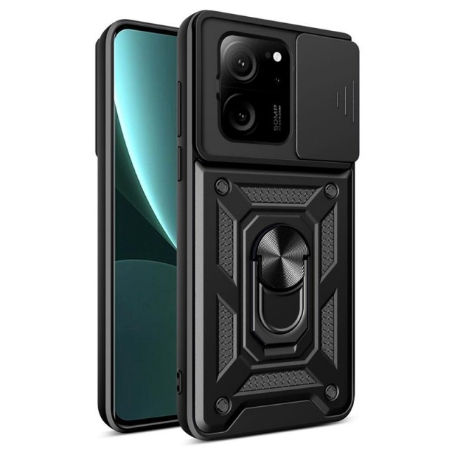 Tech-Flex TPU + PC Deksel med Ring Grep Xiaomi 13T Pro/13T 5G svart