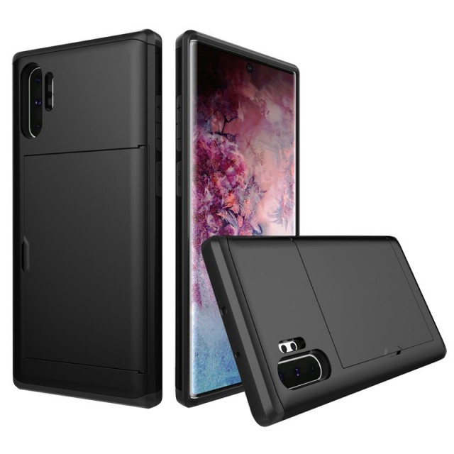 Lux Hybrid TPU + PC Deksel plass til kort Galaxy Note 10+ svart