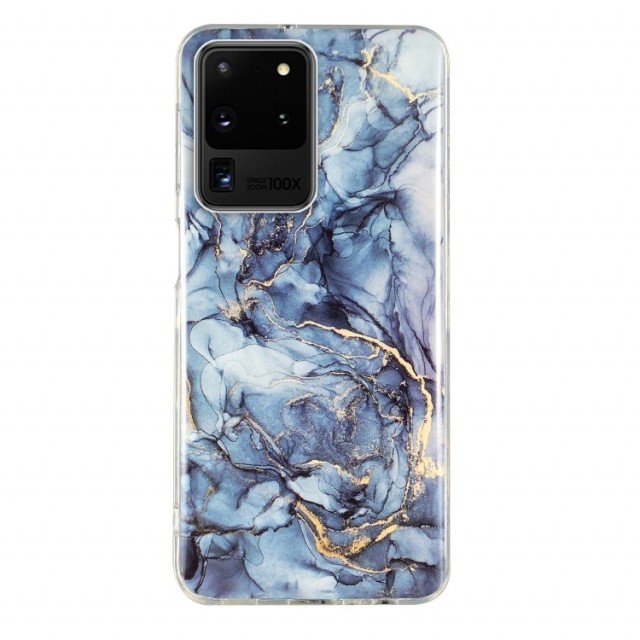 Fashion TPU Deksel for Samsung Galaxy S20 Ultra - Blå Marmor