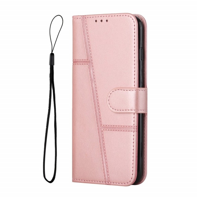 Lommebok deksel Stitching for iPhone 18 Pro Roségull