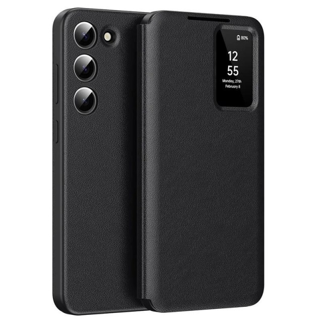 Smart Clear View Flip deksel Samsung Galaxy S23+ Plus 5G - Svart