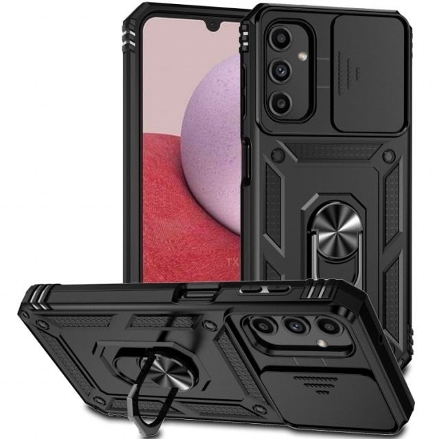 Tech-Flex TPU + PC Deksel med Ring Grep Samsung Galaxy A14 5G/4G svart