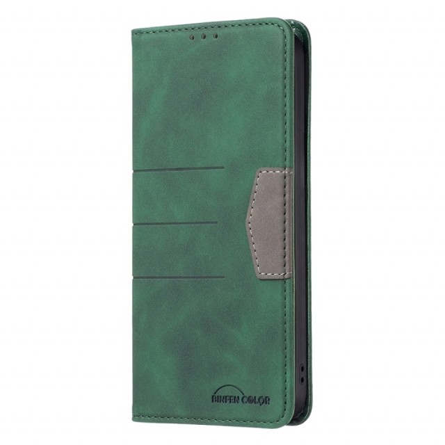 Binfen Lommebok deksel Stitching for Samsung Galaxy A14 5G/4G grønn