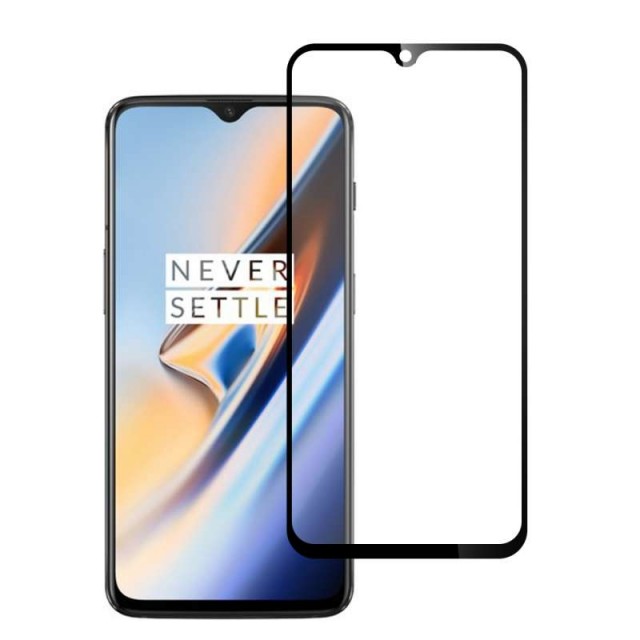 Lux herdet glass skjermbeskytter OnePlus 6T svart kant