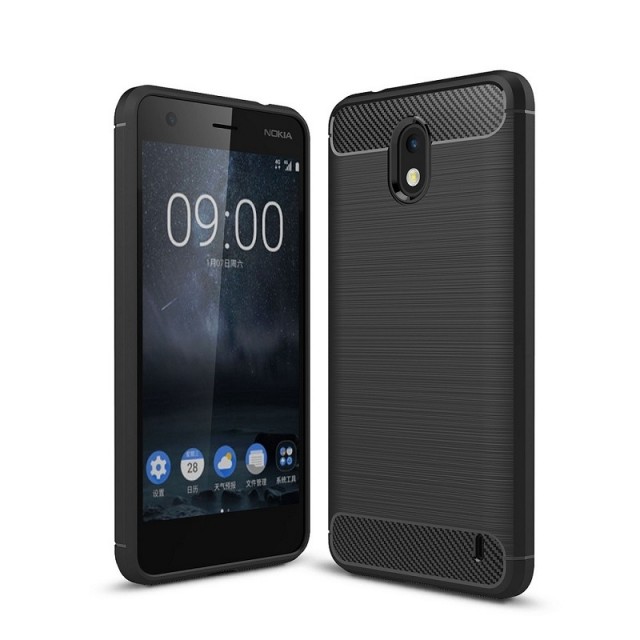 Tech-Flex TPU Deksel Carbon Nokia 2 svart