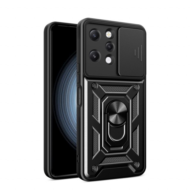 Tech-Flex TPU + PC Deksel med Ring Grep Xiaomi Redmi 12 4G svart