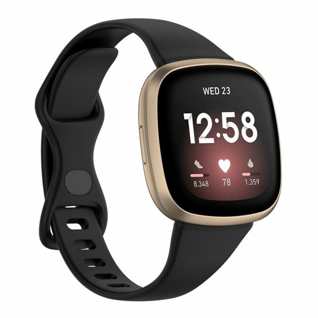 Silikon Sportsreim For Fitbit Versa 4 / Versa 3 / Sense - Svart