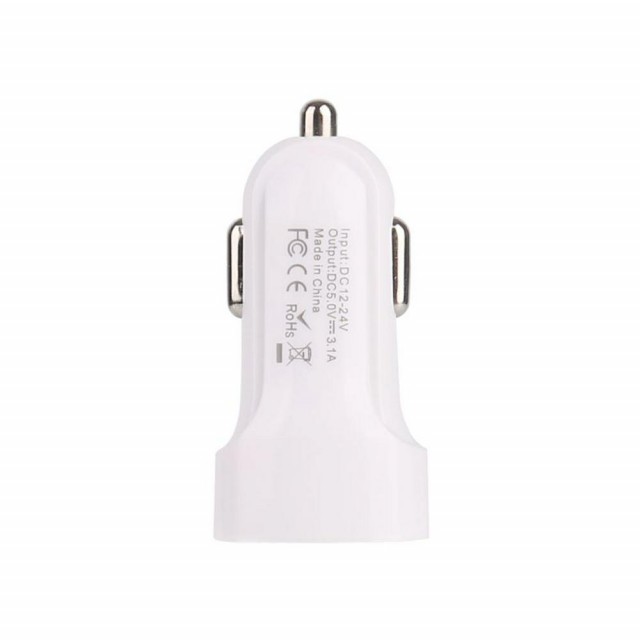 Eazy Universal dobbel billader USB-A 20W - hvit