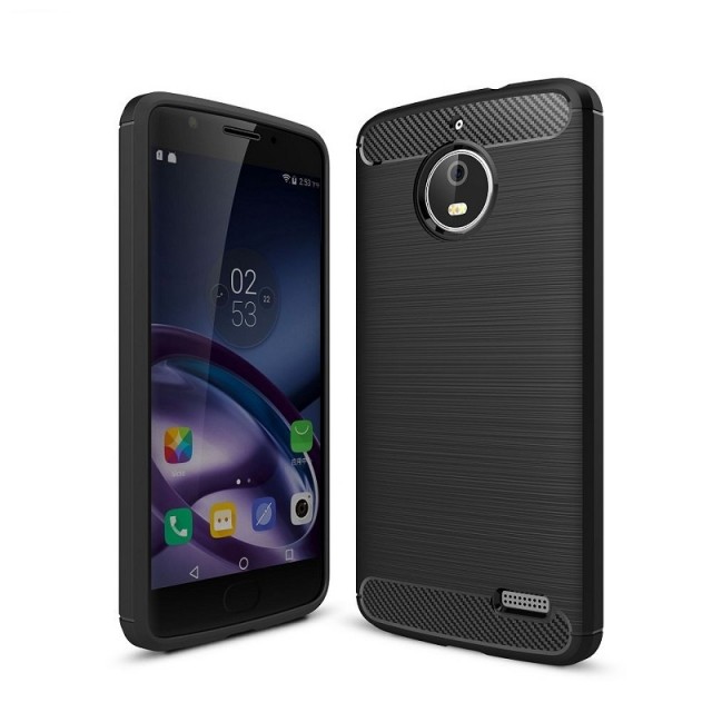 Tech-Flex TPU Deksel Carbon for Moto E4 (4rd gen) Svart