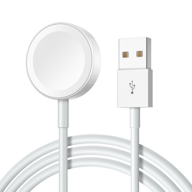 Magnetisk trådløs USB-A Apple Watch Ladekabel hvit