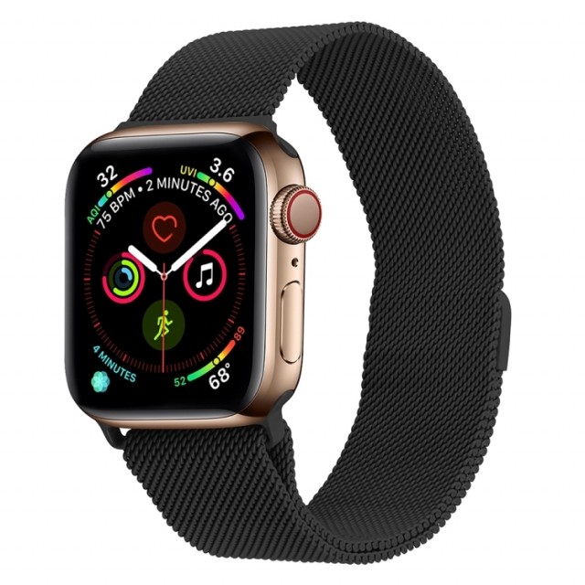 Klokkereim stål Milanese Apple Watch 42/44/45/49mm - Svart