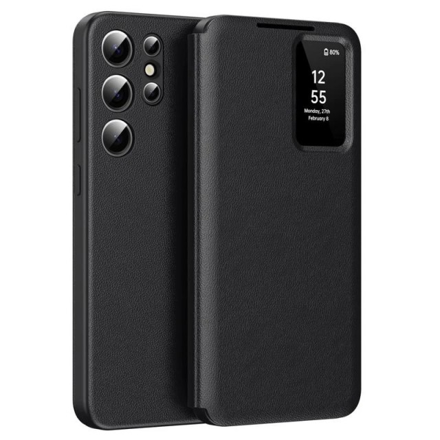 Smart Clear View Flip deksel Samsung Galaxy S24 Ultra 5G - Svart